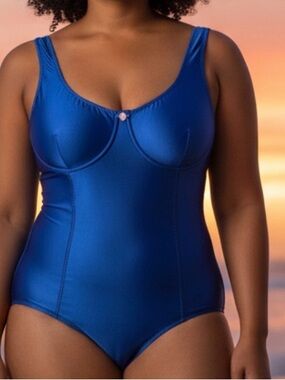 SKIMS 2X Royal Blue Underwire Bodysuit Sculpting Shapewear Stretch Coquette Y2K